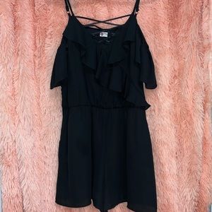 AUW Black Off the Shoulder Romper